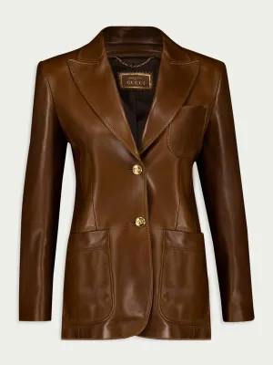 Leather Single-Breasted Jacket