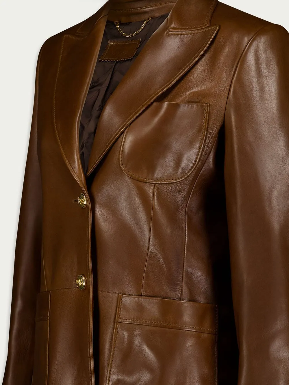 Leather Single-Breasted Jacket