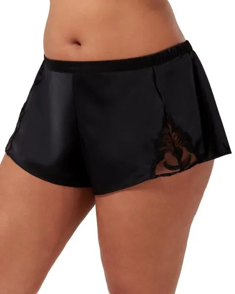 Leonora Luxury Satin Cami and Short Set - Black -