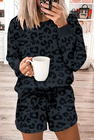 Leopard Long Sleeve Two Piece Set