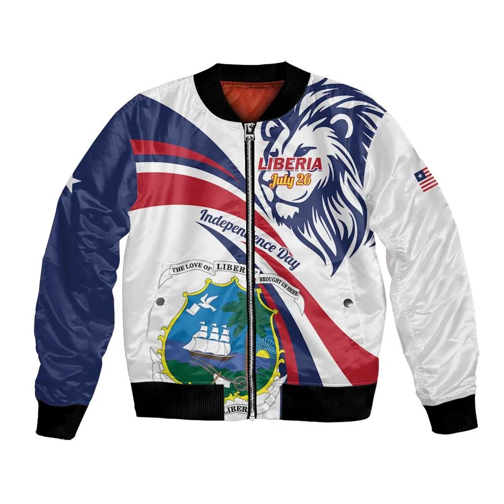 Liberia Independence Day Bomber Jacket July 26 Lion Coat of Arms LT01