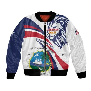 Liberia Independence Day Bomber Jacket July 26 Lion Coat of Arms LT01