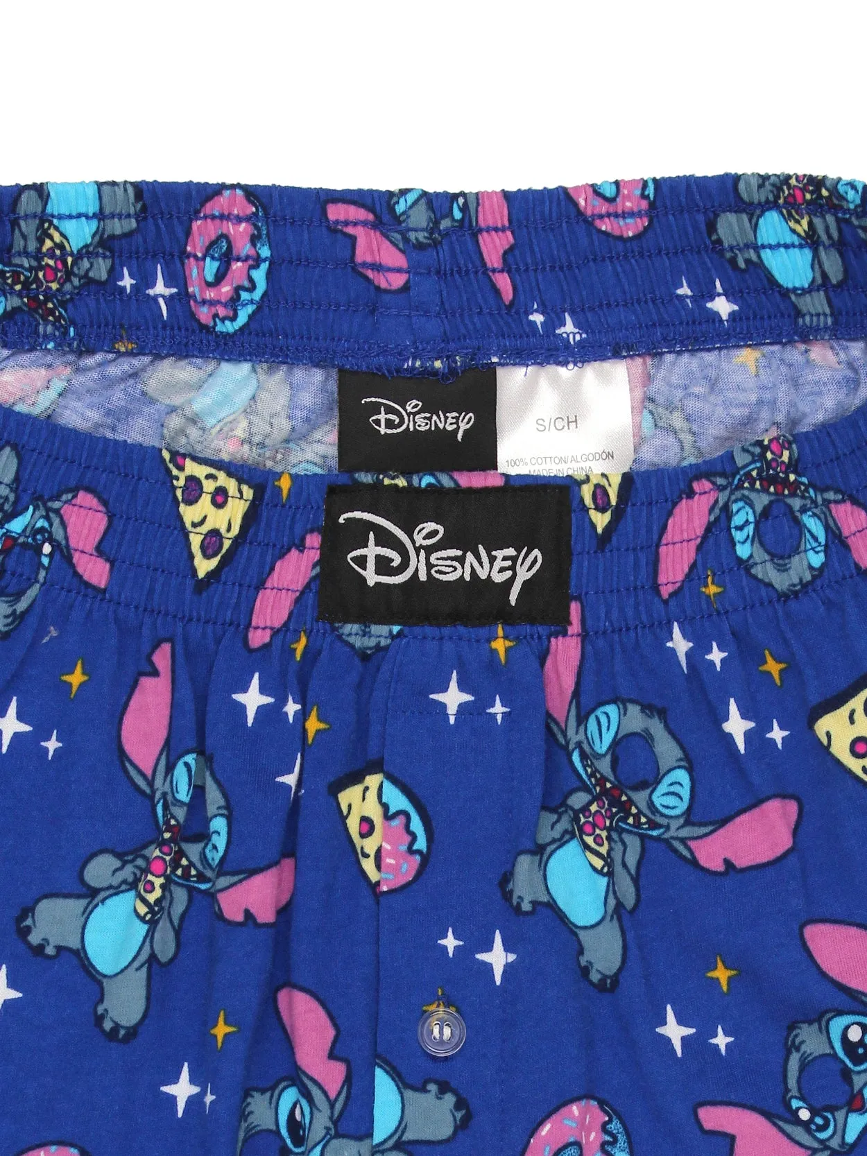 Lilo & Stitch Snacks Cotton Jersey Button Fly Boxer Shorts
