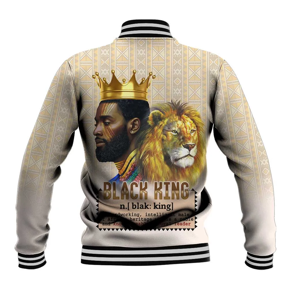 Lion Black King Baseball Jacket African Heritage DT02