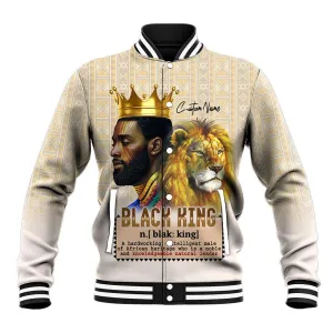 Lion Black King Baseball Jacket African Heritage DT02