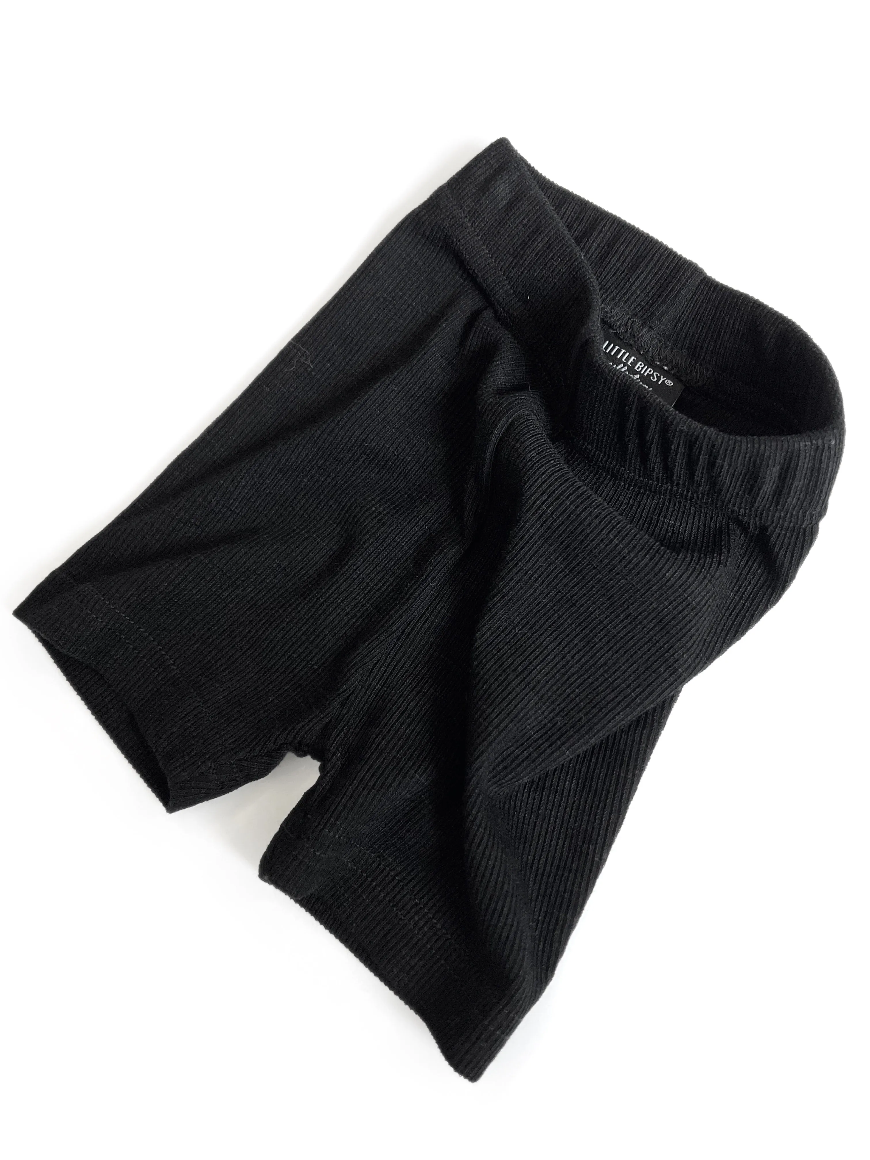 Little Bipsy Ribbed Biker Short - New Black