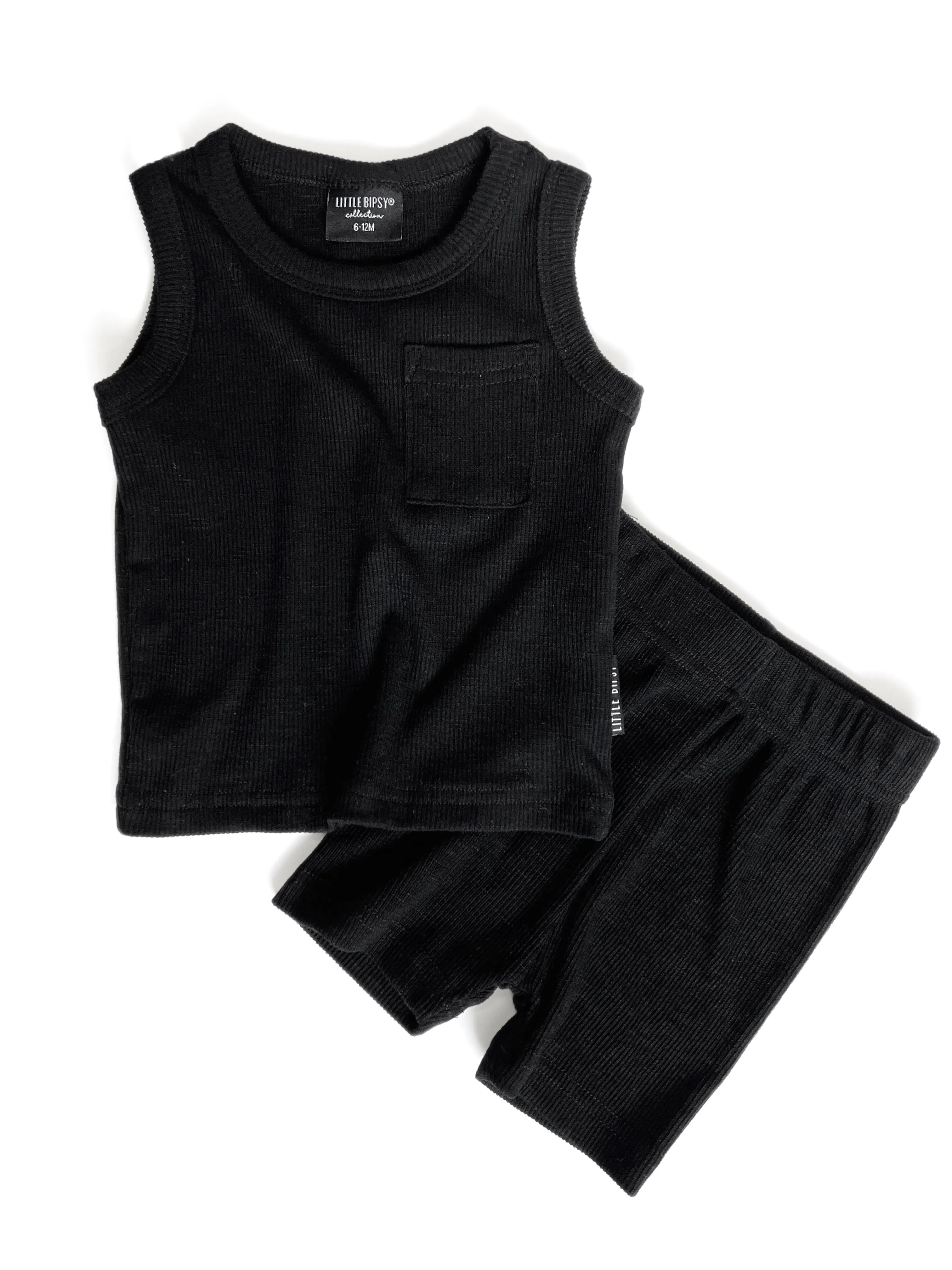 Little Bipsy Ribbed Biker Short - New Black