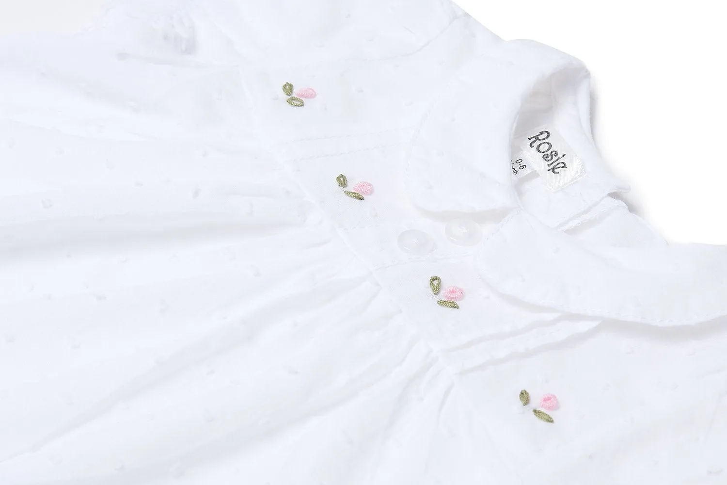 Little White Blouse with pink rosebuds