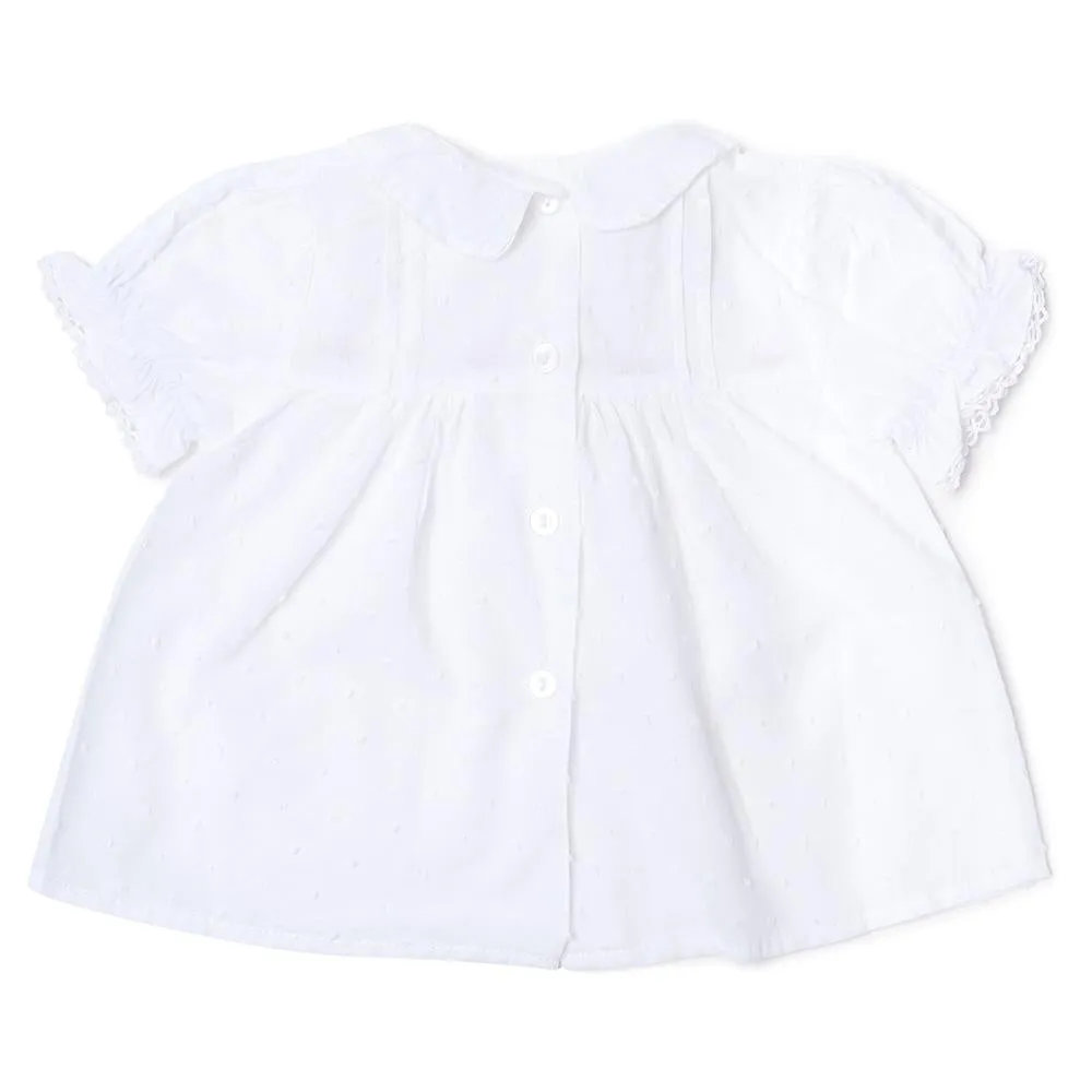 Little White Blouse with pink rosebuds