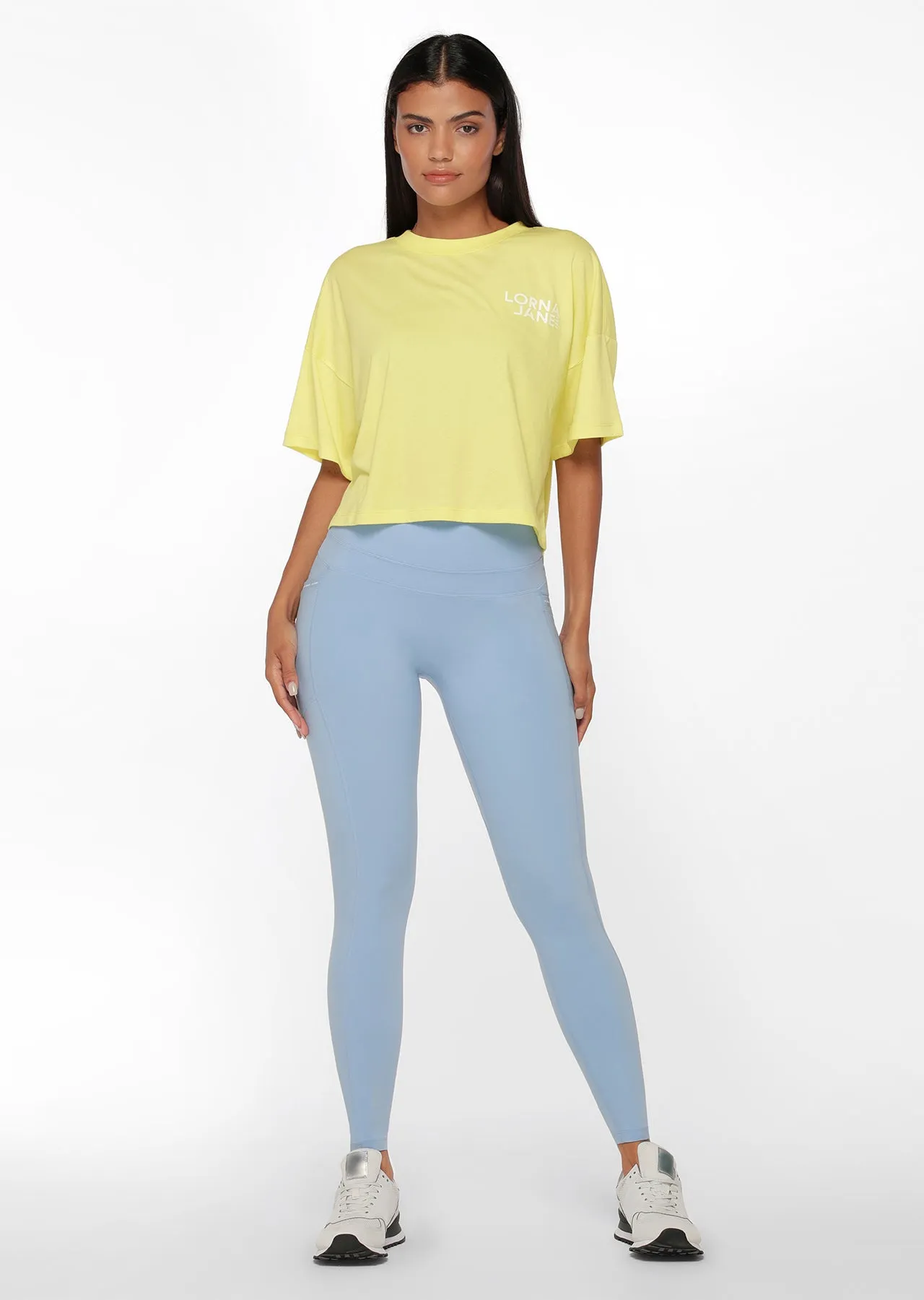 Lorna Jane Glide Transdry Cropped Tee - Lemon