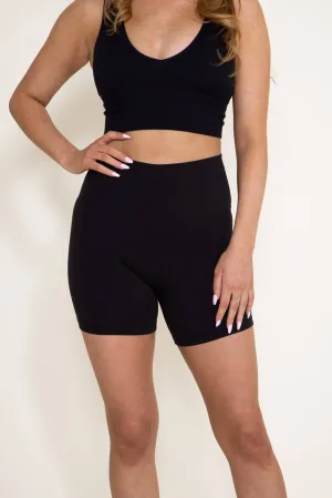 Love Tree Biker Shorts for Women in Black | 6737PH-BLACK