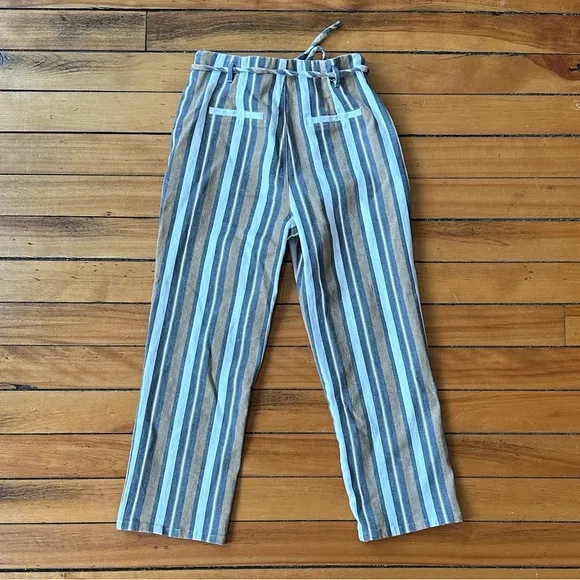 Lulu’s Blow Your Mind Khaki Multi Striped Striped Cropped Jeans