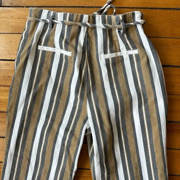Lulu’s Blow Your Mind Khaki Multi Striped Striped Cropped Jeans