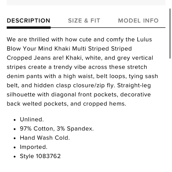 Lulu’s Blow Your Mind Khaki Multi Striped Striped Cropped Jeans