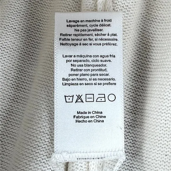 LUNYA Cozy Cotton Silk Loose Shorts Large White Wide Leg Knit Pull On Long NEW