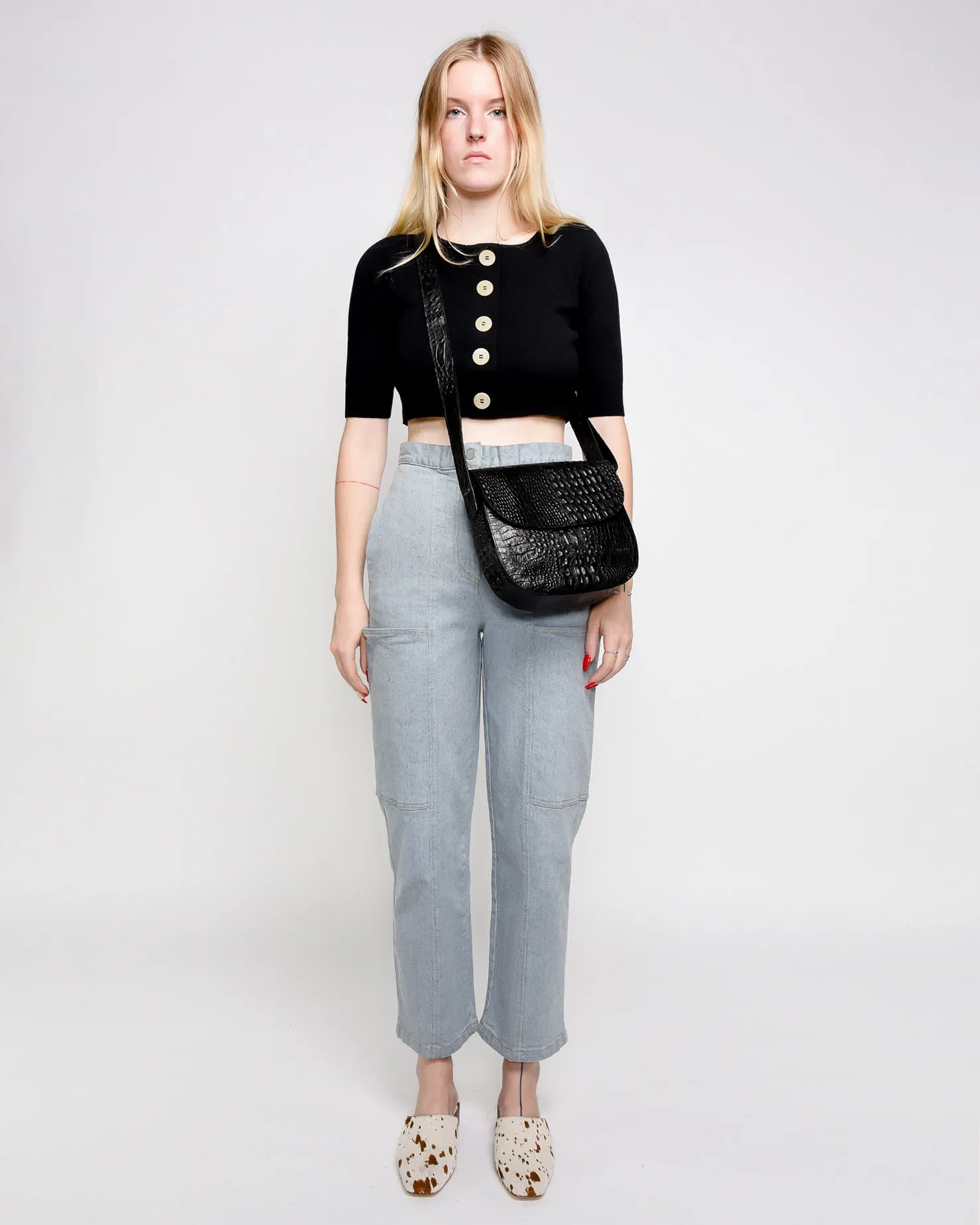 Mafi knit cropped top in black