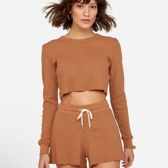 MATE THE LABEL CROPPED THERMAL TOP AND SHORTS SET IN SEDONA