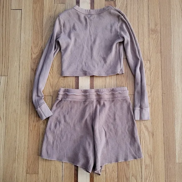 MATE THE LABEL CROPPED THERMAL TOP AND SHORTS SET IN SEDONA