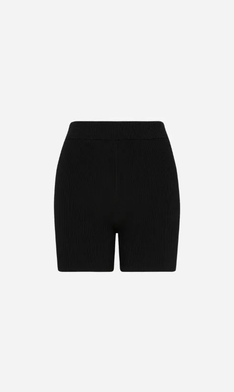 Matteau | Cropped Knit Bike Short - Black