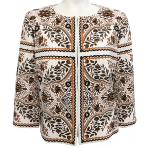 Max Mara Studio Brown / White Cropped Jacket