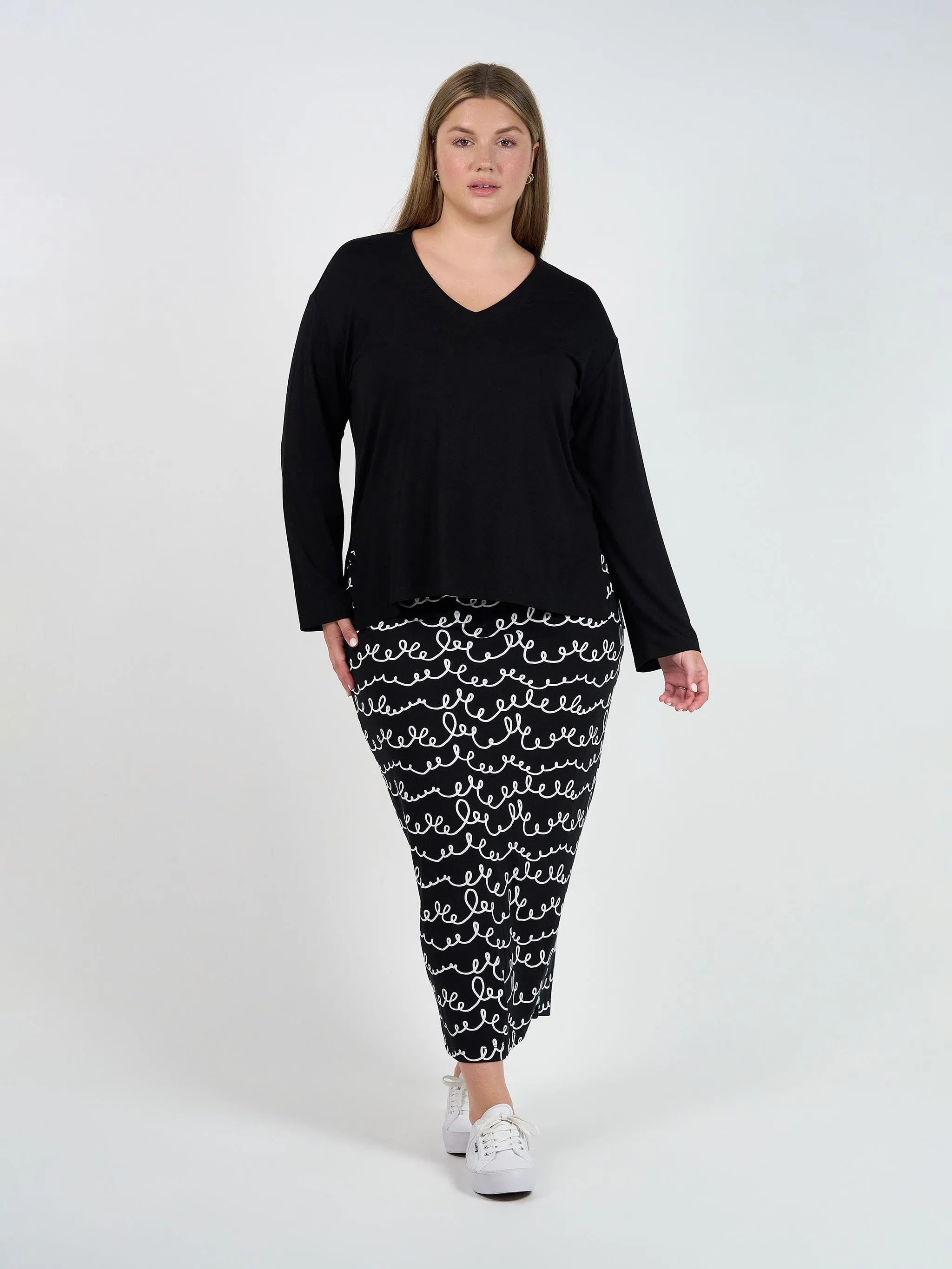 Maxi Bamboo Whitney Tube Skirt - Squiggle