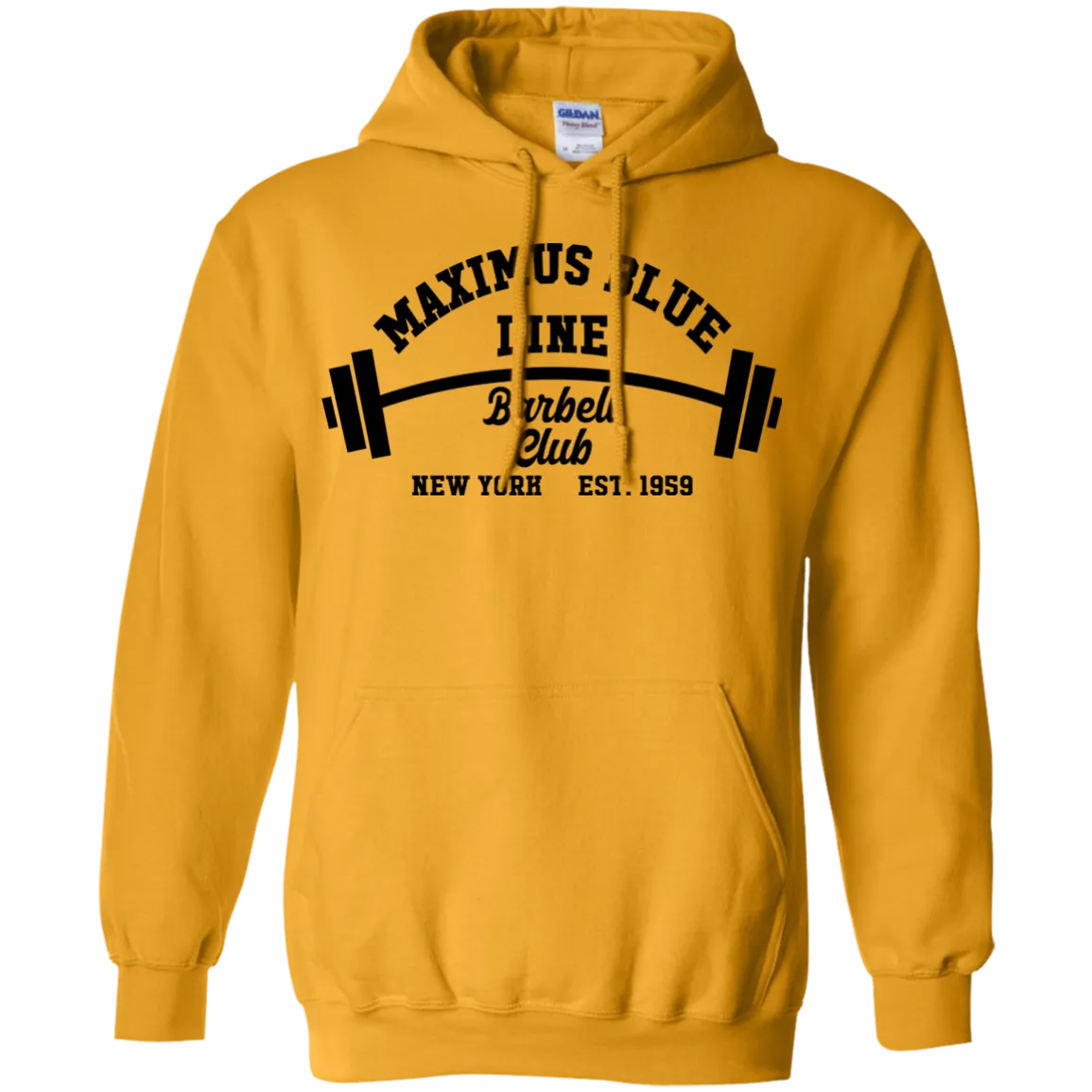 Maximus Blue Line Barbell Club Hoodie 8 oz.