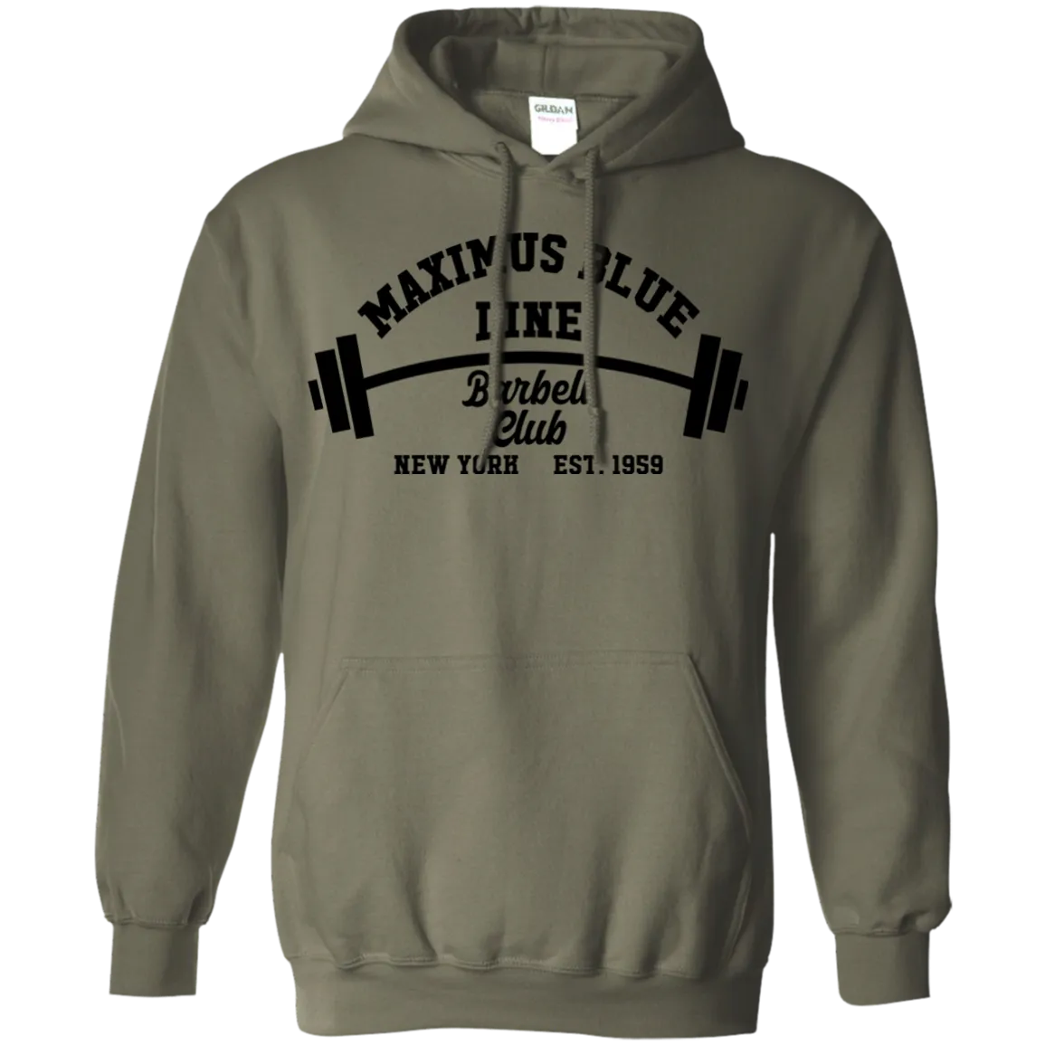 Maximus Blue Line Barbell Club Hoodie 8 oz.