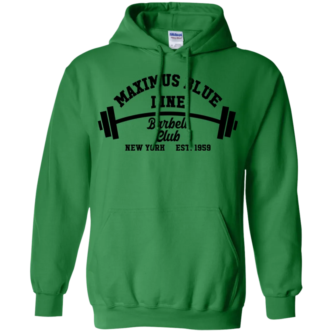 Maximus Blue Line Barbell Club Hoodie 8 oz.
