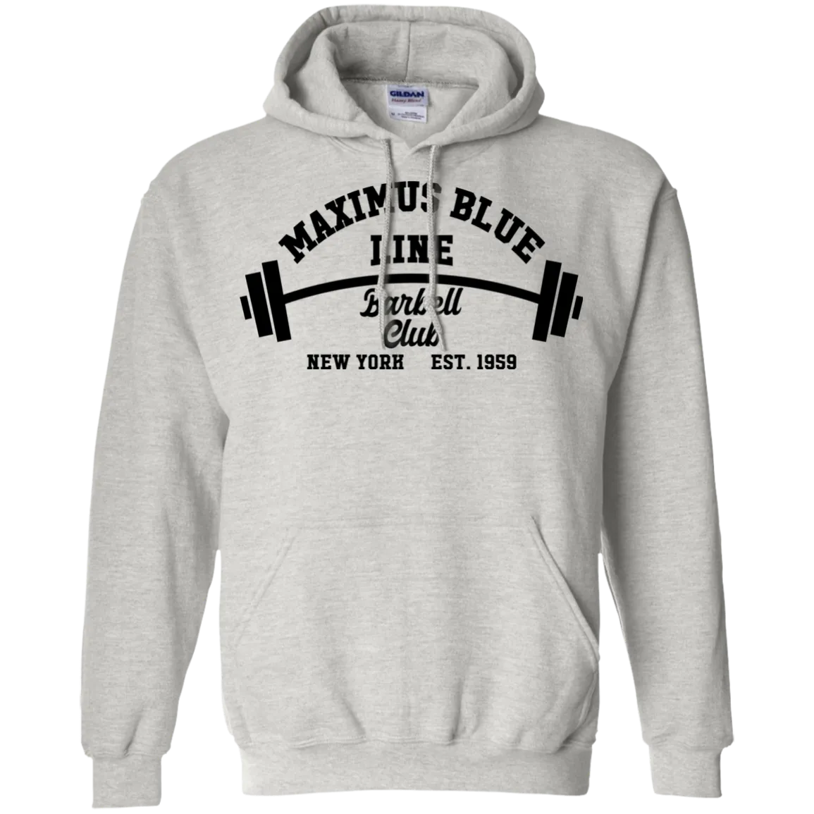 Maximus Blue Line Barbell Club Hoodie 8 oz.