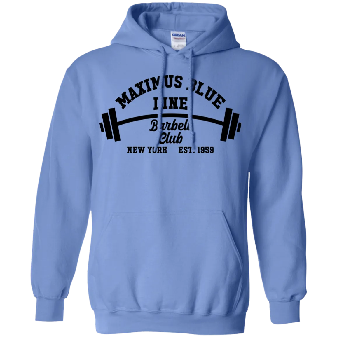 Maximus Blue Line Barbell Club Hoodie 8 oz.