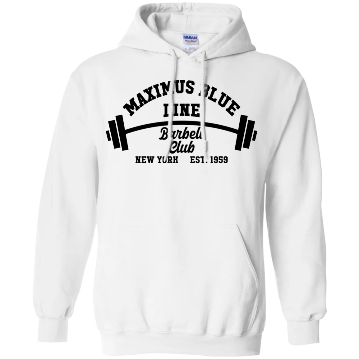Maximus Blue Line Barbell Club Hoodie 8 oz.