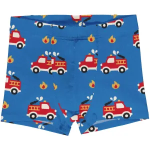 Maxomorra Fire Truck Aw24 Boxer Shorts Blue