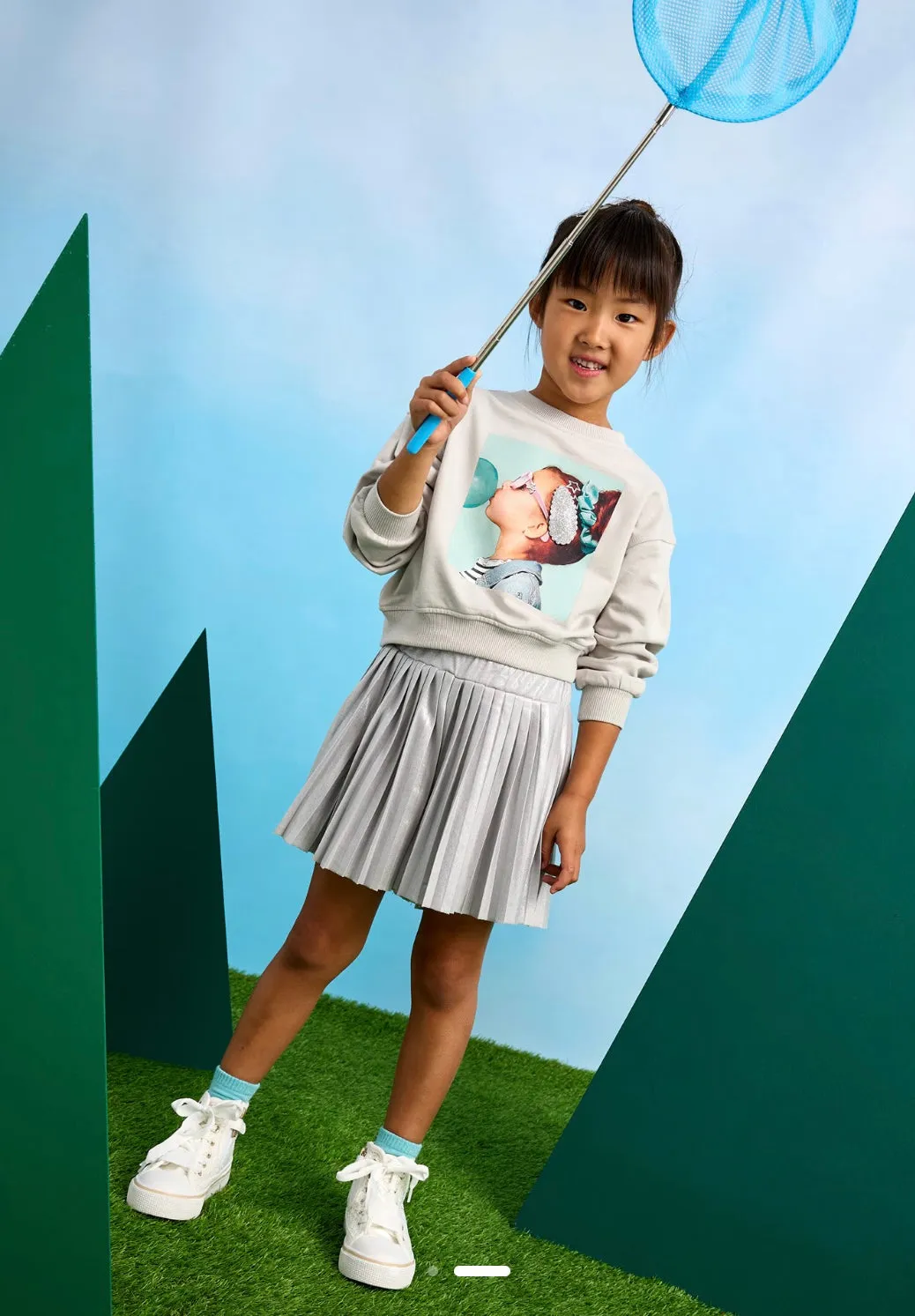 Mayoral Girls Cropped Colorful Graphic Pullover: Size 2 to 8