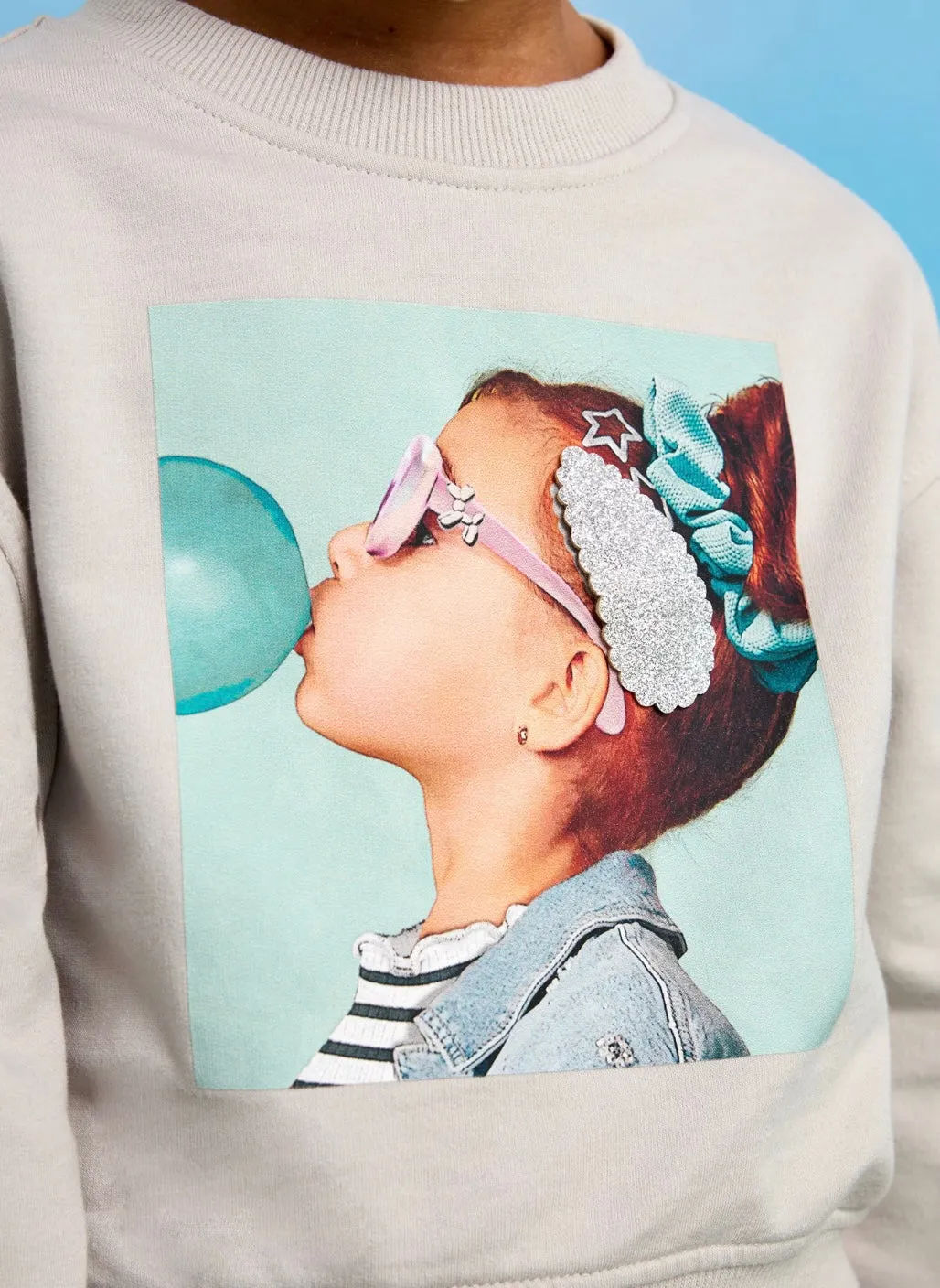 Mayoral Girls Cropped Colorful Graphic Pullover: Size 2 to 8