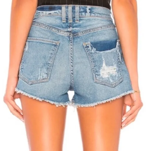 MCGUIRE Denim Shorts Georgia May High Rise Distressed In Pool Party Size 27 Jean