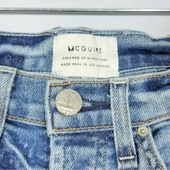 MCGUIRE Denim Shorts Georgia May High Rise Distressed In Pool Party Size 27 Jean
