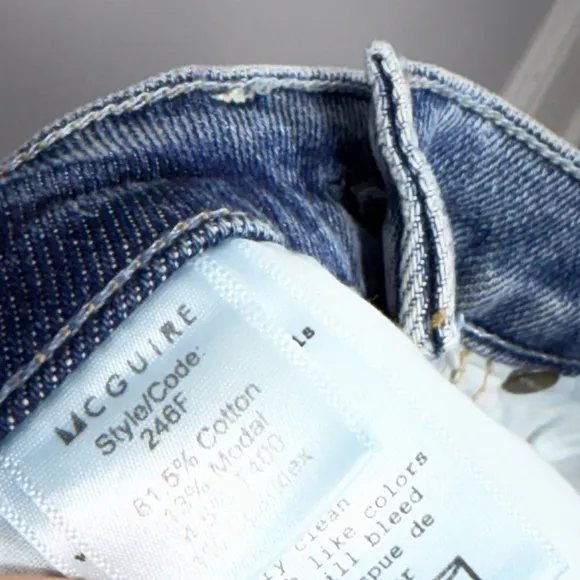 MCGUIRE Denim Shorts Georgia May High Rise Distressed In Pool Party Size 27 Jean