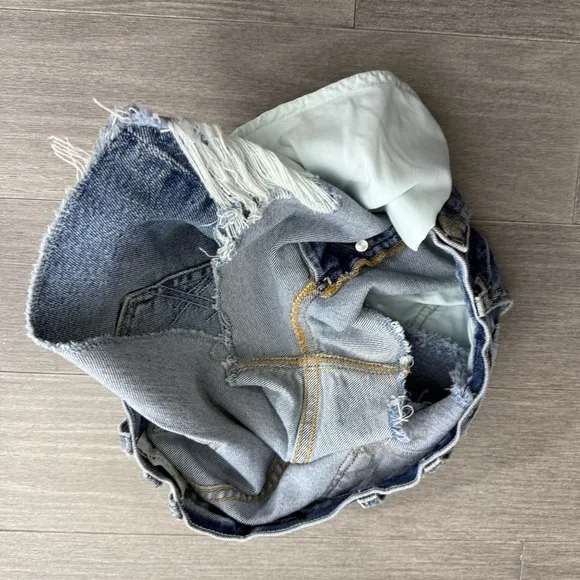 MCGUIRE Denim Shorts Georgia May High Rise Distressed In Pool Party Size 27 Jean