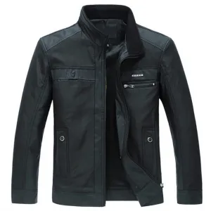 Men Jackets Leisure Men's Jacket Thin Business Men Coat 4XL Zipper Black male Casual style Stand Collar jacket