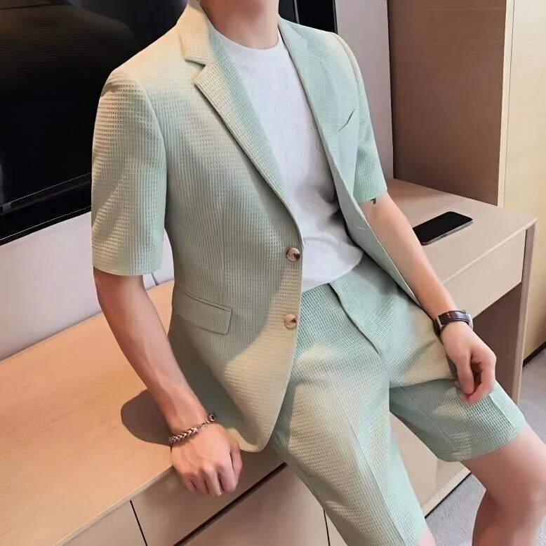 Men's casual blazer and shorts set - stylish smart casual outfit for summer events