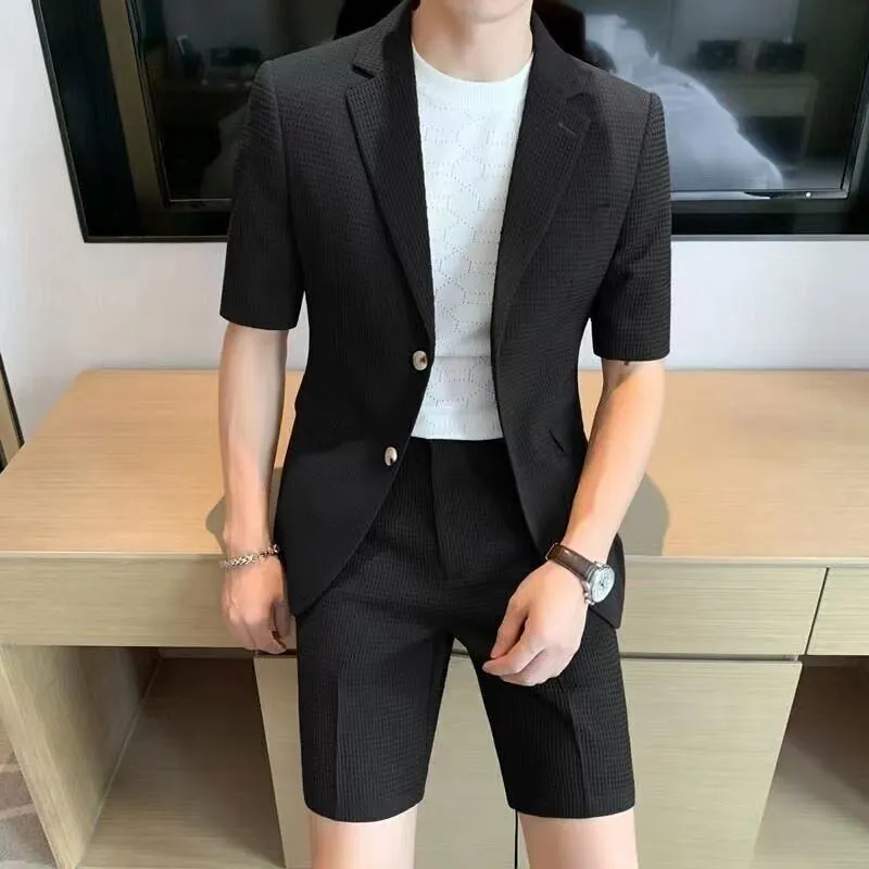 Men's casual blazer and shorts set - stylish smart casual outfit for summer events