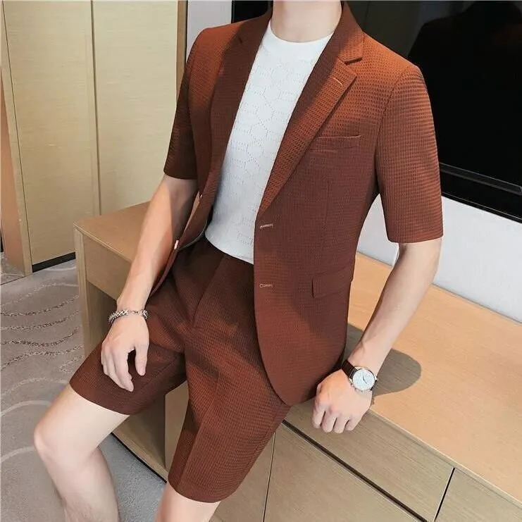 Men's casual blazer and shorts set - stylish smart casual outfit for summer events