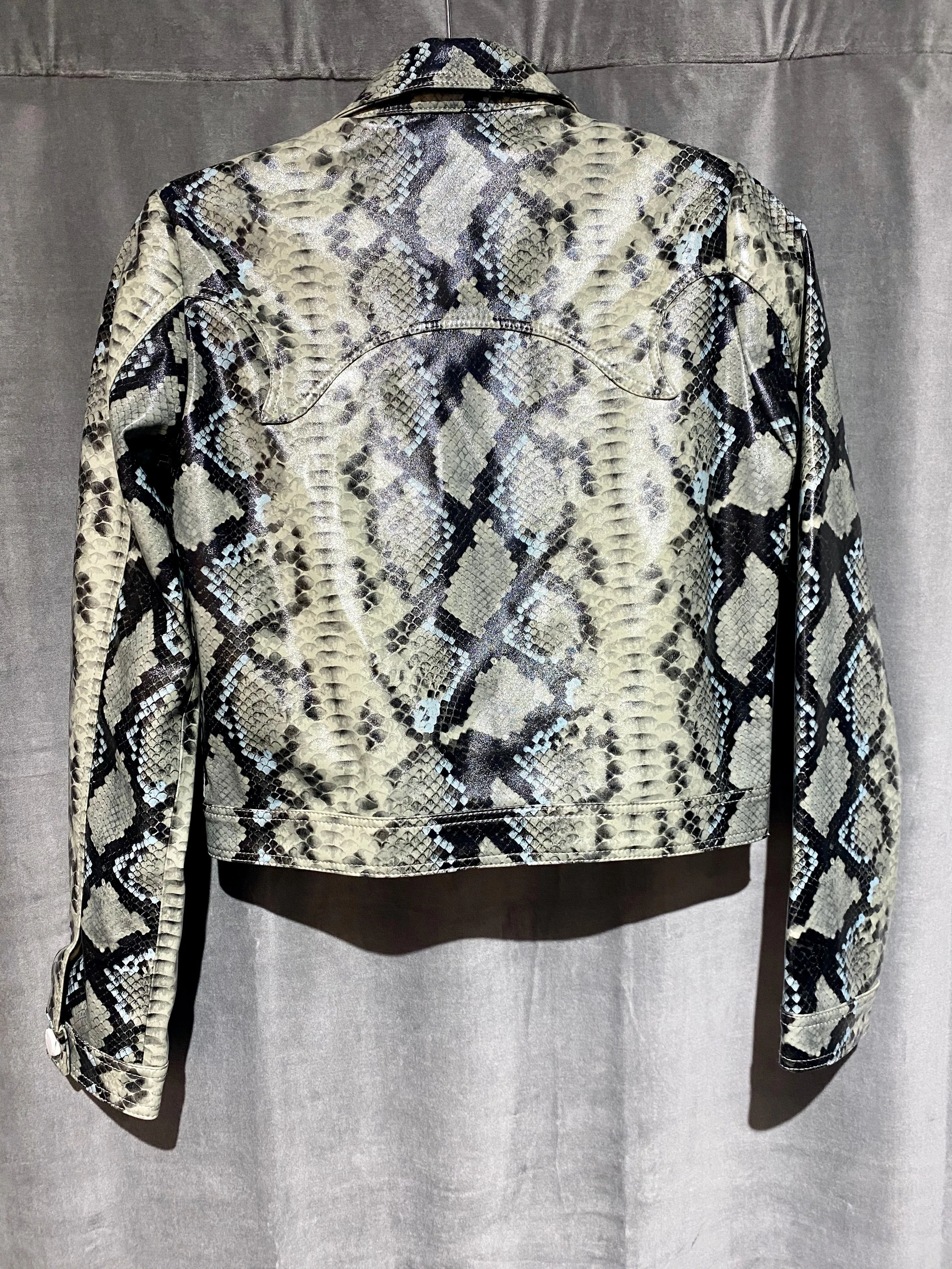 Miaou Lex Snake Print Cropped Jacket