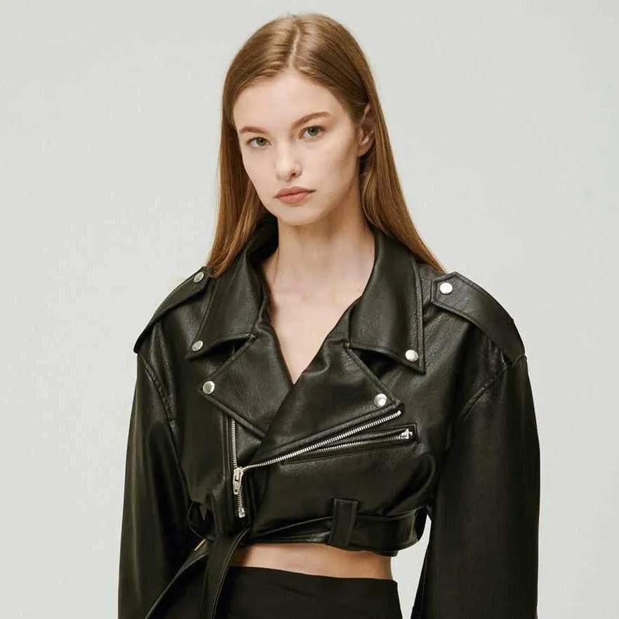 MICHELLE'S CROPPED LEATHER JACKET