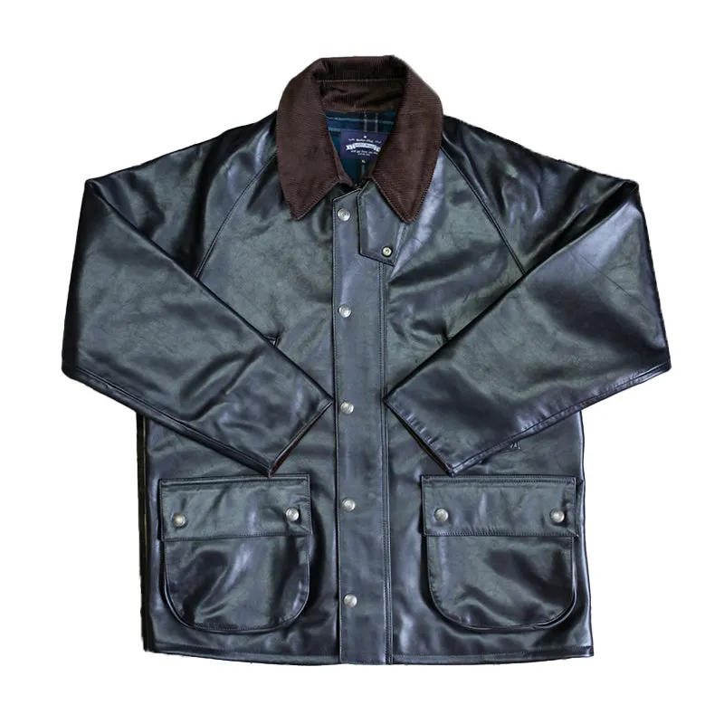 Mid-Length Hunting Leather Jacket