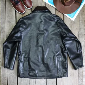 Mid-Length Hunting Leather Jacket
