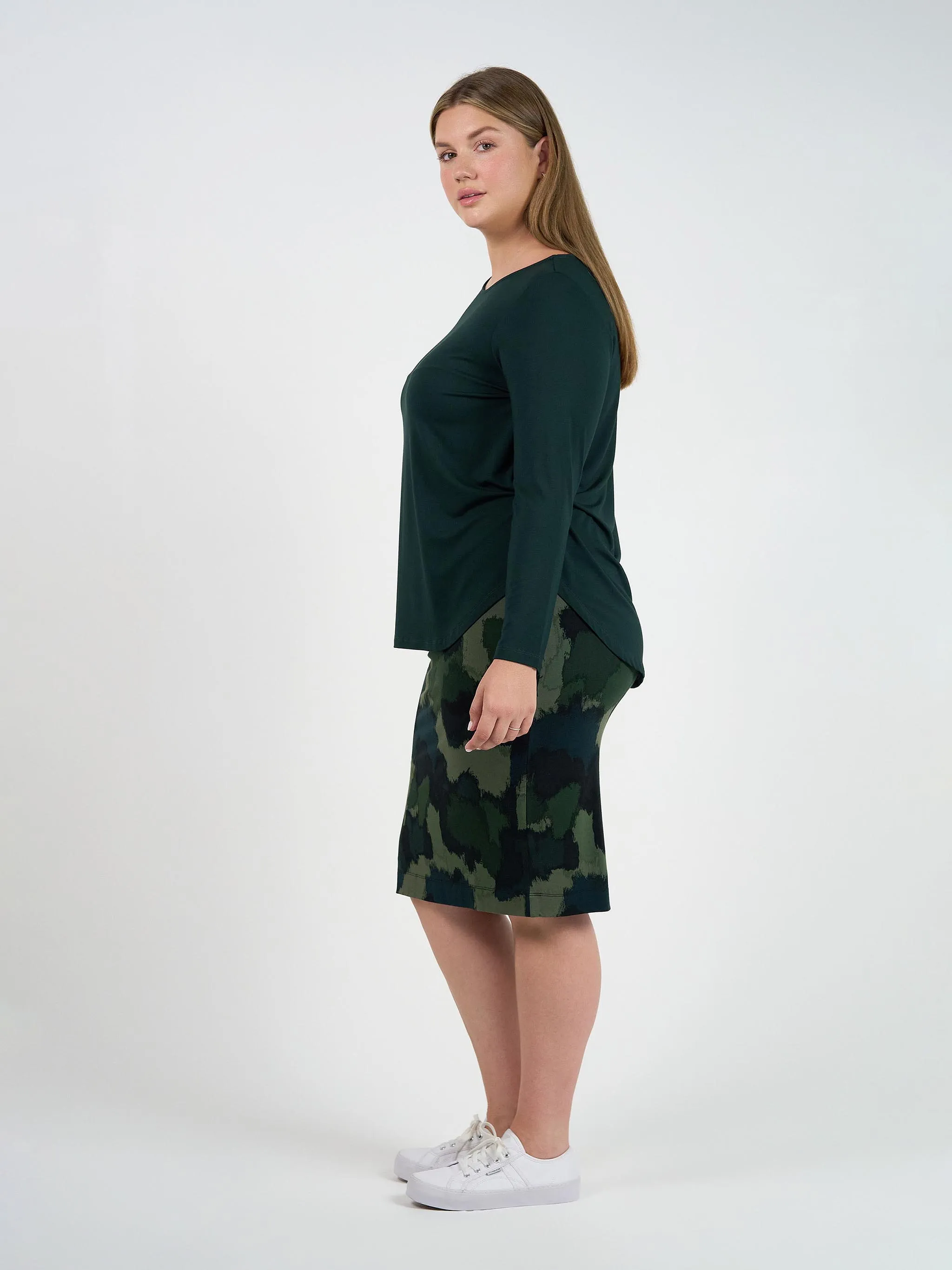 Midi Bamboo Whitney Tube Skirt - Camouflage
