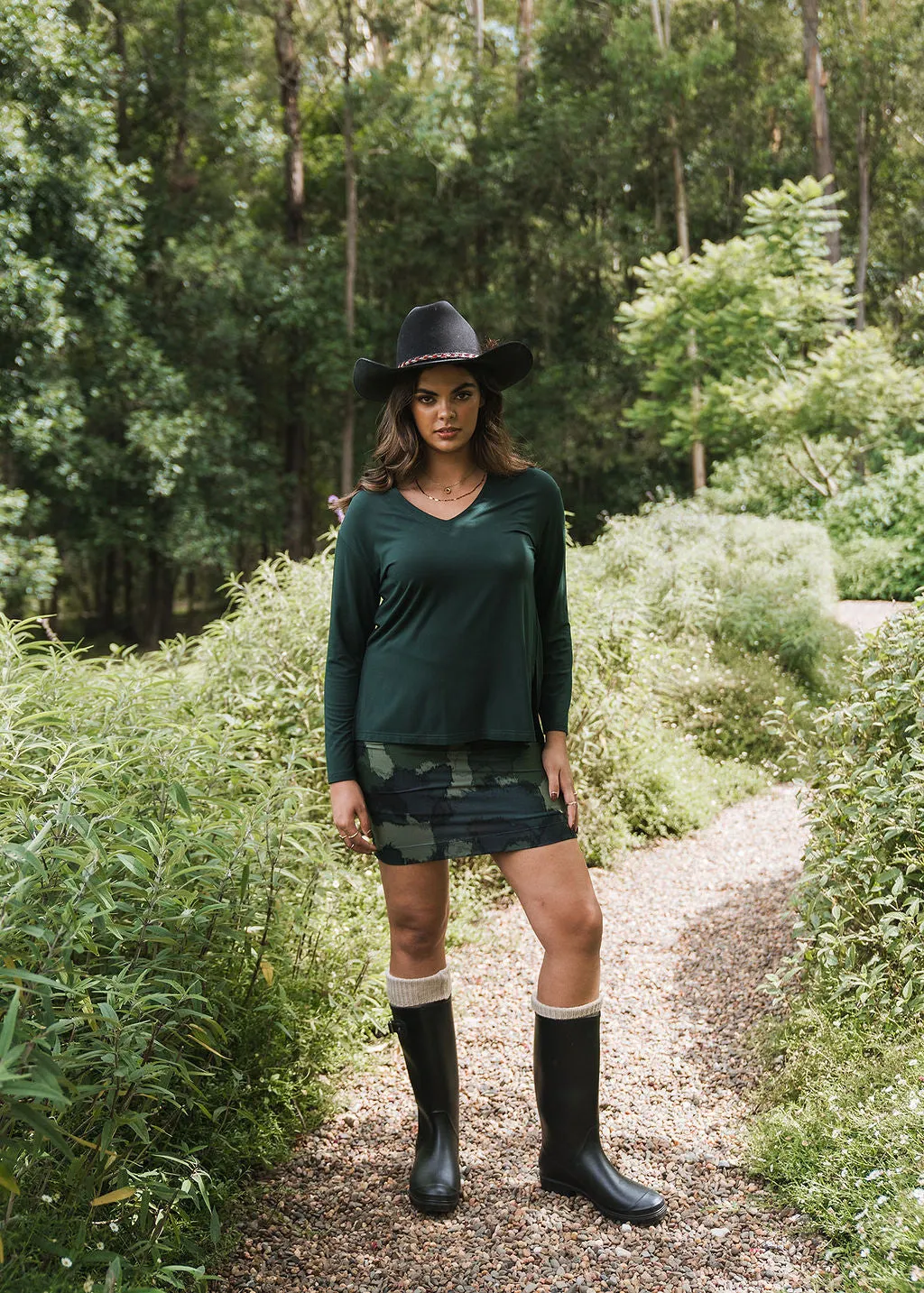Midi Bamboo Whitney Tube Skirt - Camouflage