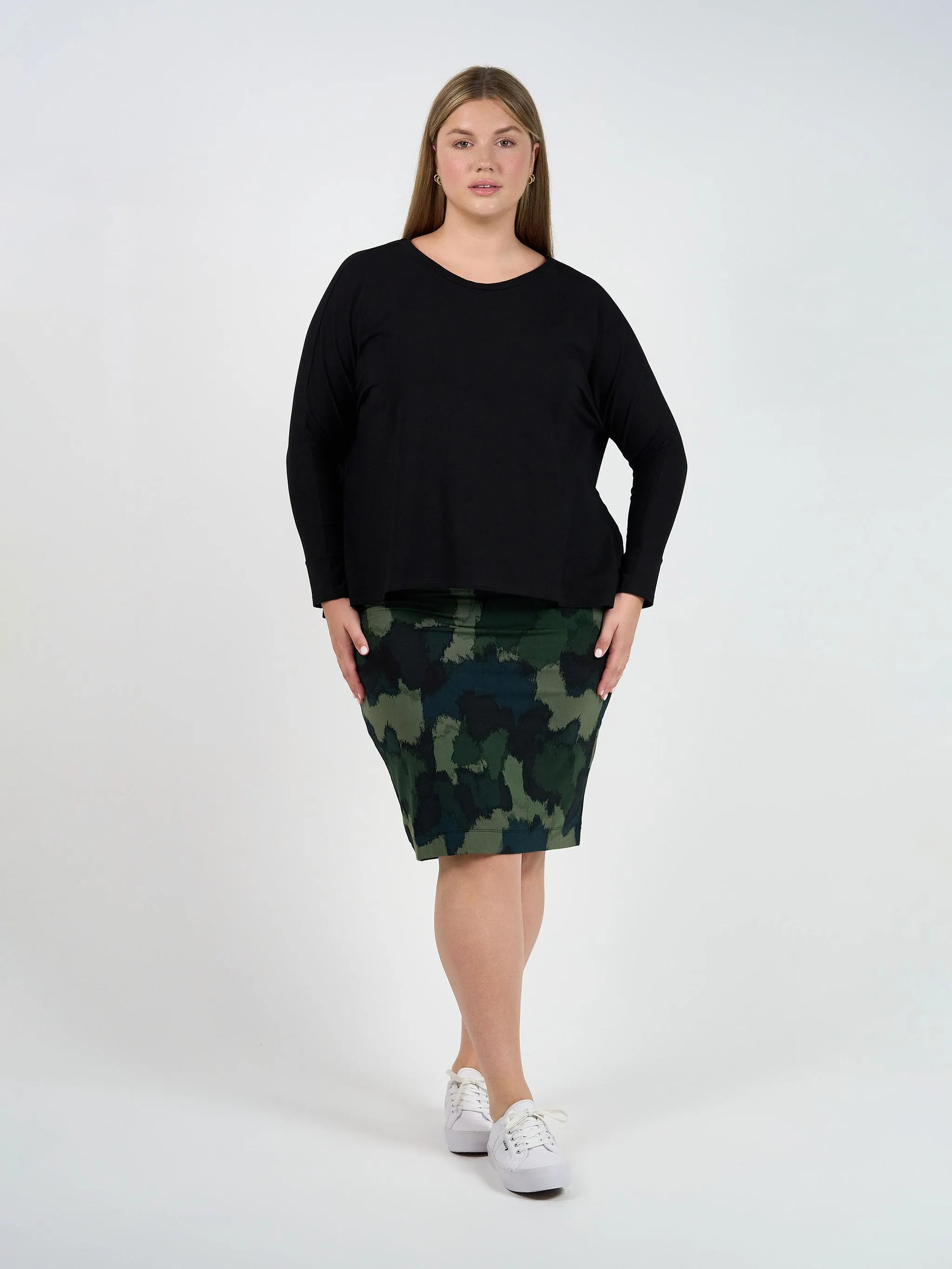 Midi Bamboo Whitney Tube Skirt - Camouflage