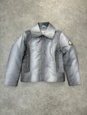 Moncler Vintage Ski Wear Gradient Grey High Neck Cropped Jacket